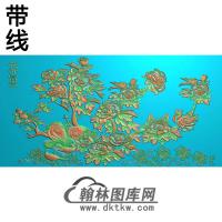 牡丹花鸟精雕图（MD-761)