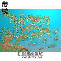 牡丹花鸟精雕图（MD-765)
