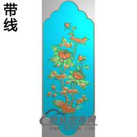 牡丹花鸟精雕图（MD-768)