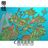 牡丹花鸟精雕图（MD-774)