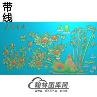 牡丹花鸟精雕图（MD-787)