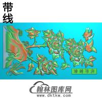 牡丹花鸟精雕图（MD-790)