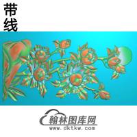 牡丹花鸟精雕图（MD-799)