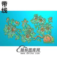 牡丹花鸟精雕图（MD-800)