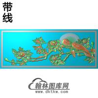 牡丹花鸟精雕图（MD-823)