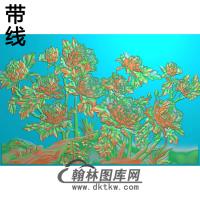 牡丹花鸟精雕图（MD-828)