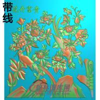 牡丹花鸟精雕图（MD-833)