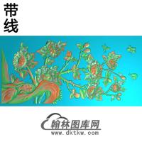 牡丹花鸟精雕图（MD-852)
