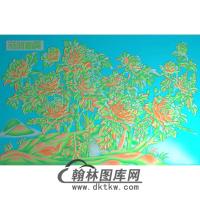牡丹花鸟精雕图（MD-865)