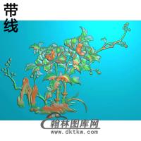 牡丹花鸟精雕图（MD-913)