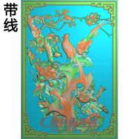 牡丹花鸟精雕图（MD-919)