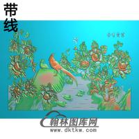 牡丹花鸟精雕图（MD-953)
