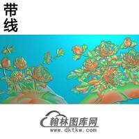 牡丹花鸟精雕图（MD-971)