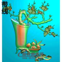 MH-003-屏风梅花下幅精雕图（MH-117）