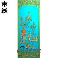 MH-3116-四季平安顶箱柜大门板梅花精雕图（MH-201）