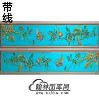 下门梅花一对精雕图（MH-369）