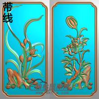 2007年1月5日锦锈餐椅靠背板兰花跟菊花精雕图（LH-003）