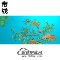 花鸟侧海棠有线精雕图（ZHN-130）