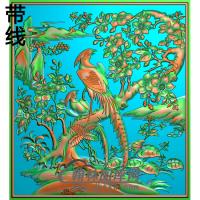 花鸟顶相柜上花精雕图（ZHN-196）