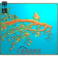 荣华富贵顶相柜上门板玉兰花精雕图（ZHN-203）