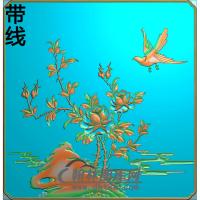 四季平安 月季花 下精雕图（ZHN-211）