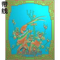 月季鸟门板精雕图（YG-016）