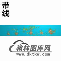 TJYB-1237-花鸟顶箱柜下肚板精雕图（YB-063）