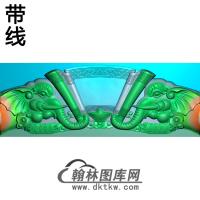2007年1月23日大象头沙发短椅脑精雕图（YN-006）