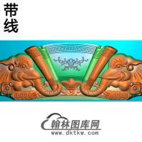 2007年4月11日大象头沙发短椅脑正面25个深精雕图（YN-010）