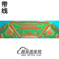 YN-465鲤鱼跳龙门椅脑精雕图（YN-042）