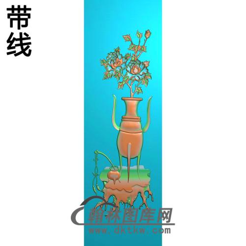 牡丹花瓶精雕图(MHP-029)