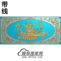 MD-490-花瓶牡丹精雕图(MDP-029)