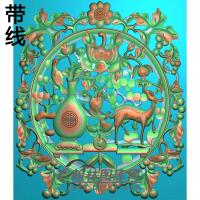 HN-700工作椅花瓶鹿背板红明320-370精雕图(BGP-014)