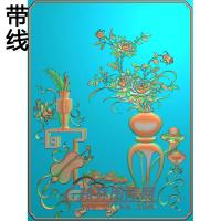 GZ-454-花瓶月季精雕图(YJP-002)