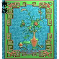 长沙发侧板月季精雕图(YJP-024)