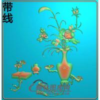 仿古精品柜门板月季精雕图(YJP-012)
