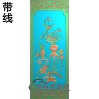 四季平安顶箱柜大门板月季精雕图(YJP-018)