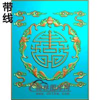 BF-050-蝙蝠鱼木柜图纹精雕图(BF-301)