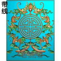 CTBB-358-博古柜蝙蝠门板精雕图(BF-509)