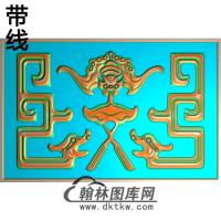 板台蝙蝠小的书柜精雕图(BF-601)