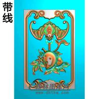 蝙蝠寿桃精雕图(BF-627)