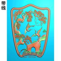 CTBB-449-松鹤背板精雕图（SH-287）
