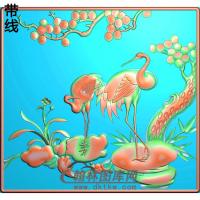 CTBB-7011松鹤延年沙发短背花板精雕图（SH-289）