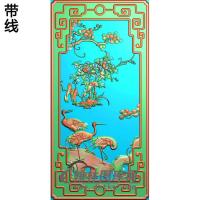 sftt-635-花鸟沙发松鹤精雕图（SH-294）