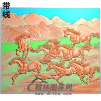 动物系列八马精雕图(JM-016)