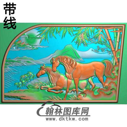 梅竹骏马精雕图(JM-061)