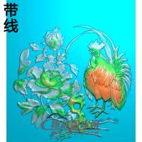 QTDW-321-公鸡 花精雕图(J-008)