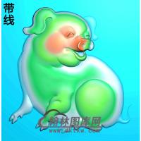 DW-073-动物系列猪精雕图(Z-004)