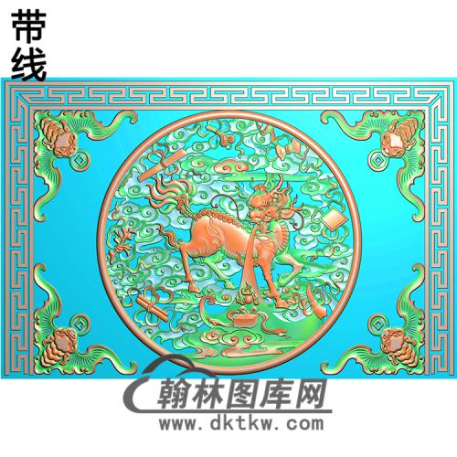 DW-088-动物系列蝙蝠麒麟精雕图（QL-004）