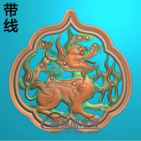 QL-6005麒麟背板2 线精雕图（QL-036）